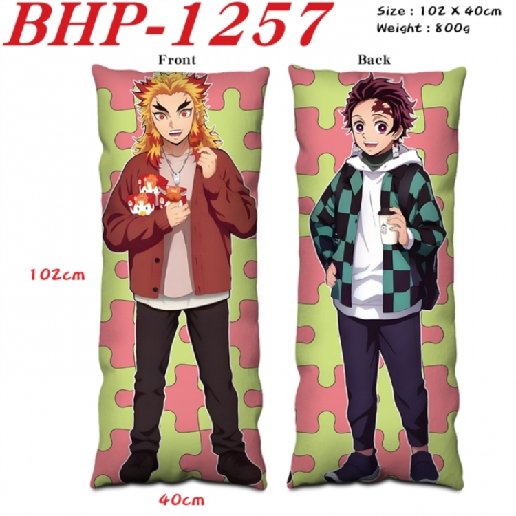 Demon Slayer Kimets Anime peach skin velvet double-sided printed pillow pillowcase 40X102cm NO FILLING