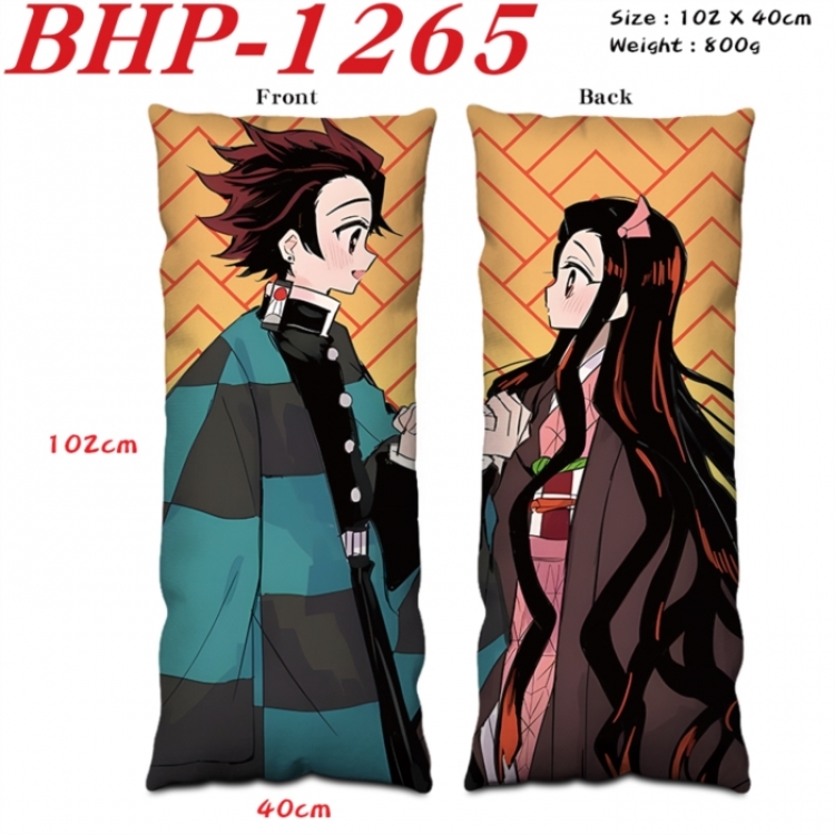 Demon Slayer Kimets Anime peach skin velvet double-sided printed pillow pillowcase 40X102cm NO FILLING