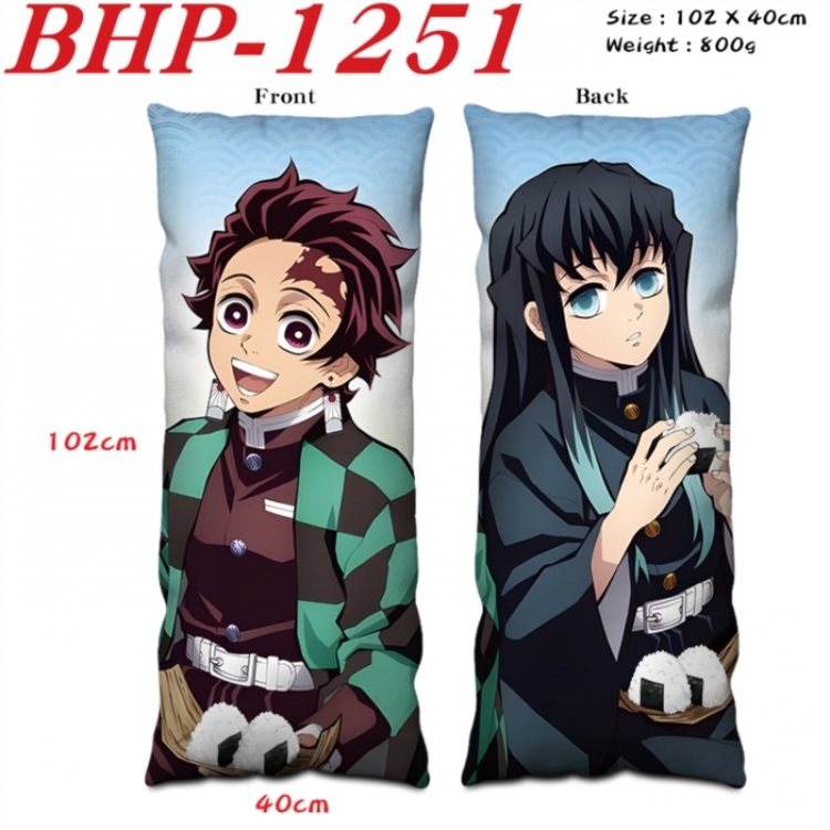 Demon Slayer Kimets Anime peach skin velvet double-sided printed pillow pillowcase 40X102cm NO FILLING