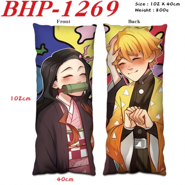 Demon Slayer Kimets Anime peach skin velvet double-sided printed pillow pillowcase 40X102cm NO FILLING