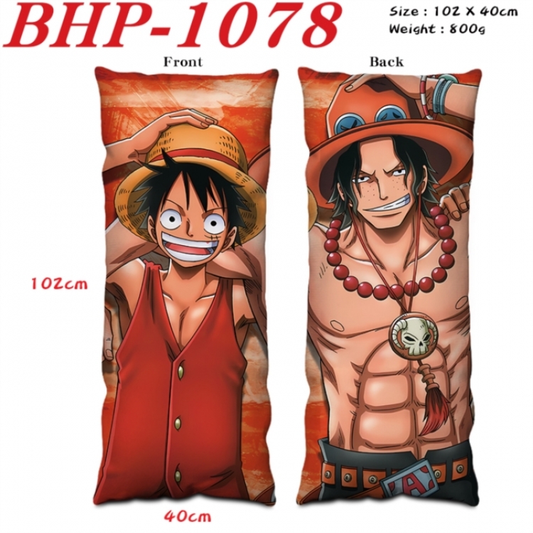 One Piece Anime peach skin velvet double-sided printed pillow pillowcase 40X102cm NO FILLING
