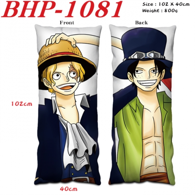 One Piece Anime peach skin velvet double-sided printed pillow pillowcase 40X102cm NO FILLING