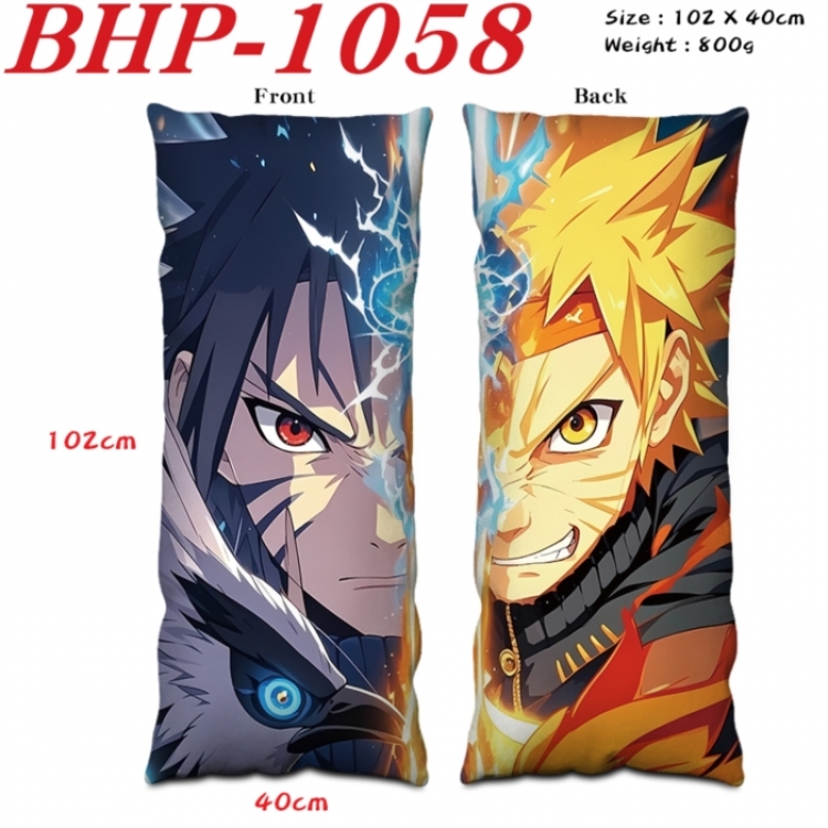 Naruto Anime peach skin velvet double-sided printed pillow pillowcase 40X102cm NO FILLING