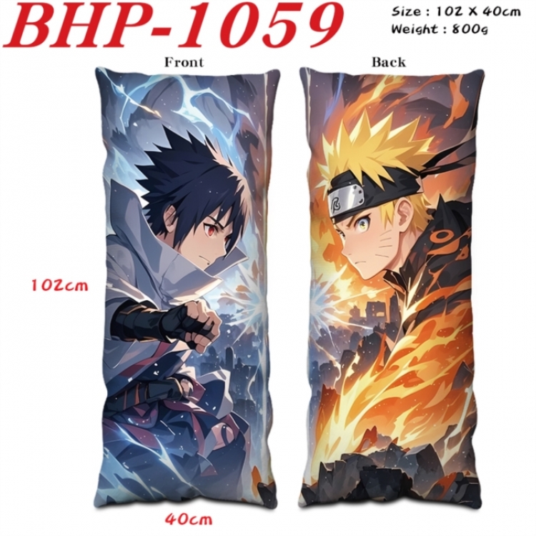 Naruto Anime peach skin velvet double-sided printed pillow pillowcase 40X102cm NO FILLING