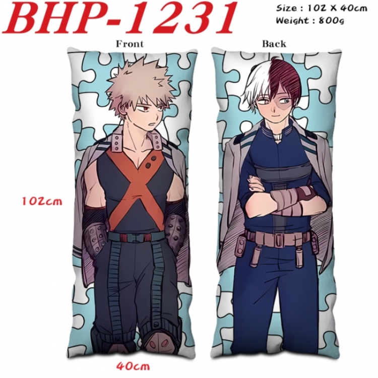 My Hero Academia Anime peach skin velvet double-sided printed pillow pillowcase 40X102cm NO FILLING