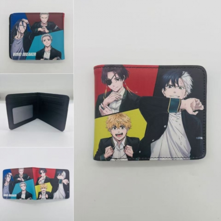 WIND BREAKER  Full color Two fold short card case wallet 11X9.5CM  