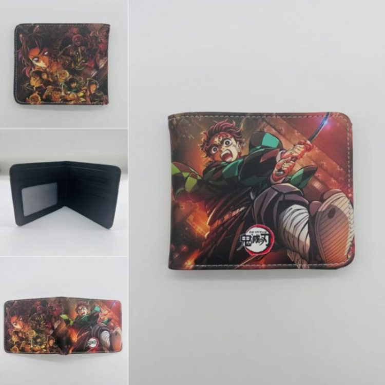 Demon Slayer Kimets Full color Two fold short card case wallet 11X9.5CM  