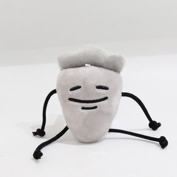 Grey Radish Crystal Super Soft+PP Cotton Plush Toy Pendant 11x7x4cm  price for 5 pcs