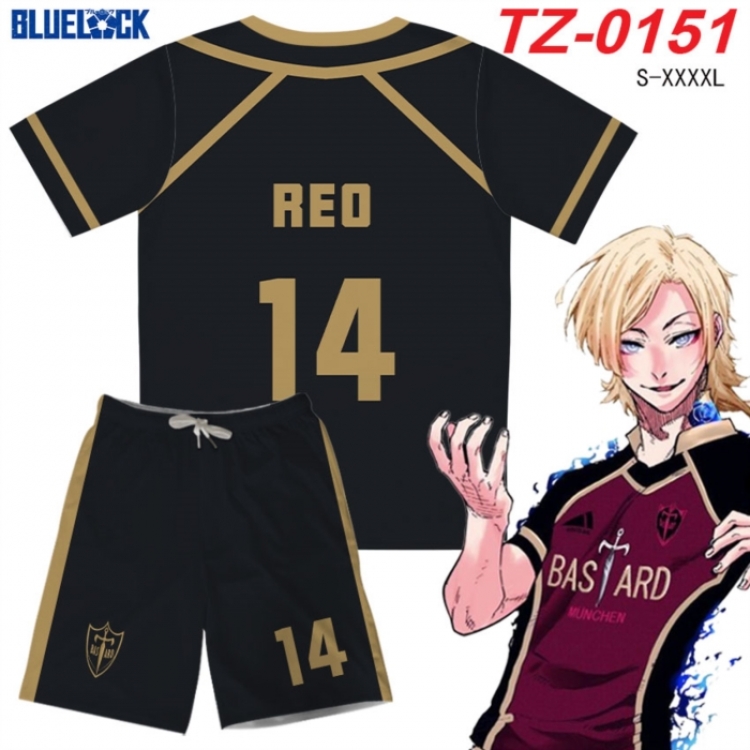 BLUE LOCK Anime Ant Wrinkle Material Full Color Short Sleeve T-shirt+Shorts Set from S to 4XL
