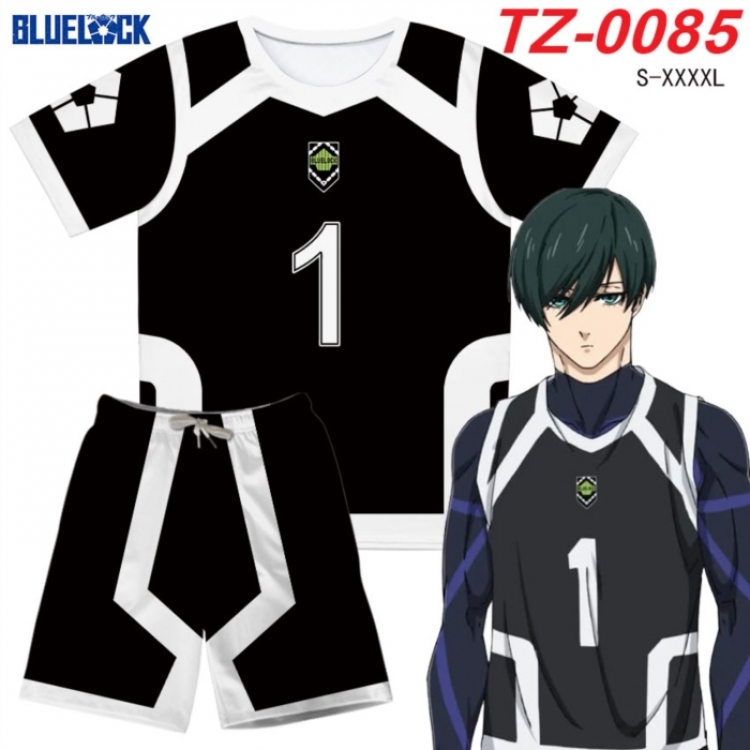 BLUE LOCK Anime Ant Wrinkle Material Full Color Short Sleeve T-shirt+Shorts Set from S to 4XL