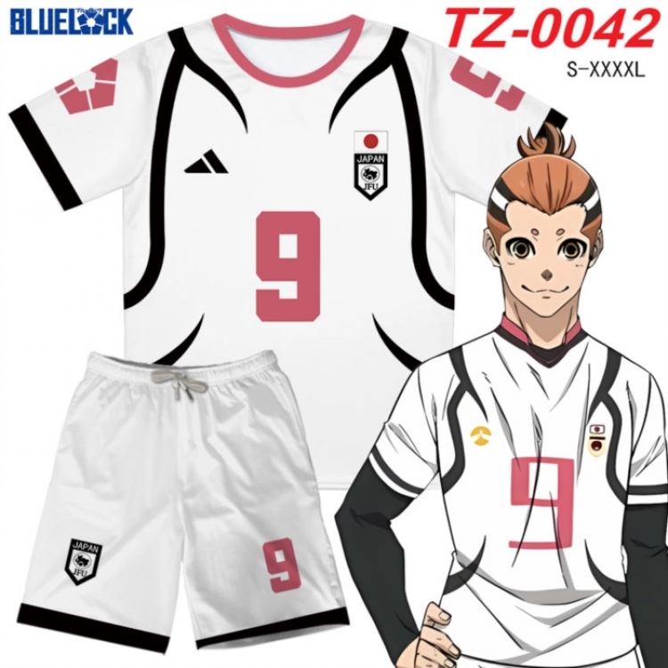 BLUE LOCK Anime Ant Wrinkle Material Full Color Short Sleeve T-shirt+Shorts Set from S to 4XL