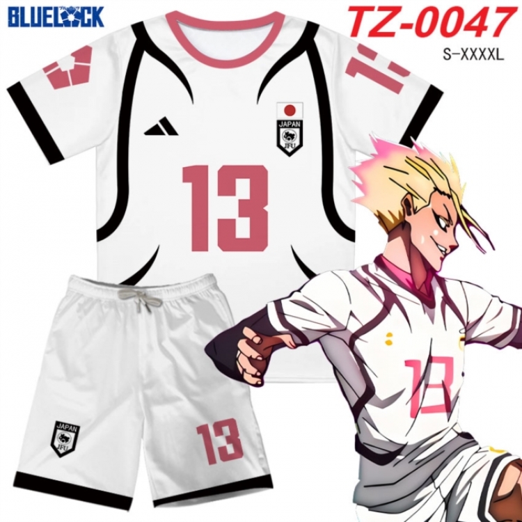 BLUE LOCK Anime Ant Wrinkle Material Full Color Short Sleeve T-shirt+Shorts Set from S to 4XL