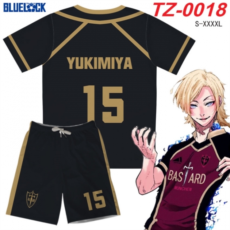 BLUE LOCK Anime Ant Wrinkle Material Full Color Short Sleeve T-shirt+Shorts Set from S to 4XL