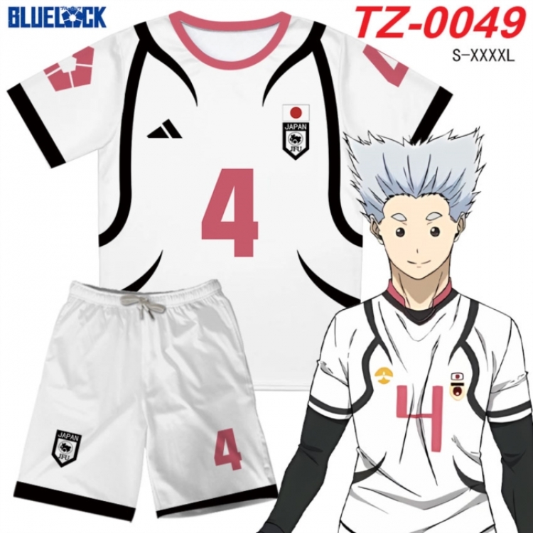 BLUE LOCK Anime Ant Wrinkle Material Full Color Short Sleeve T-shirt+Shorts Set from S to 4XL