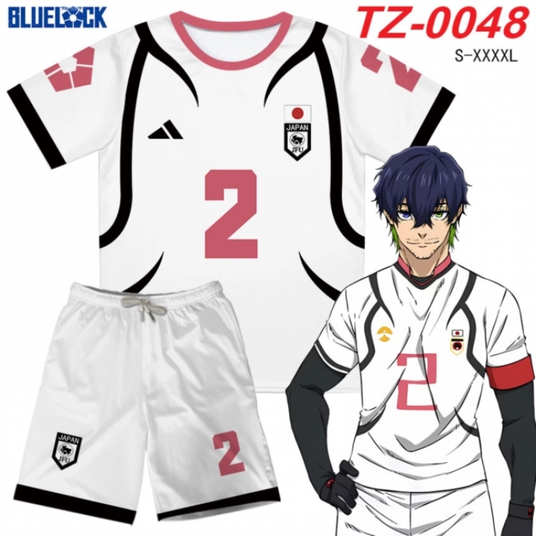 BLUE LOCK Anime Ant Wrinkle Material Full Color Short Sleeve T-shirt+Shorts Set from S to 4XL
