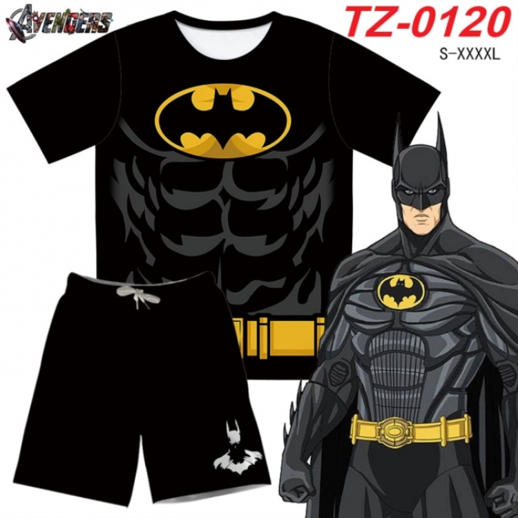 Marvel Anime Ant Wrinkle Material Full Color Short Sleeve T-shirt+Shorts Set from S to 4XL