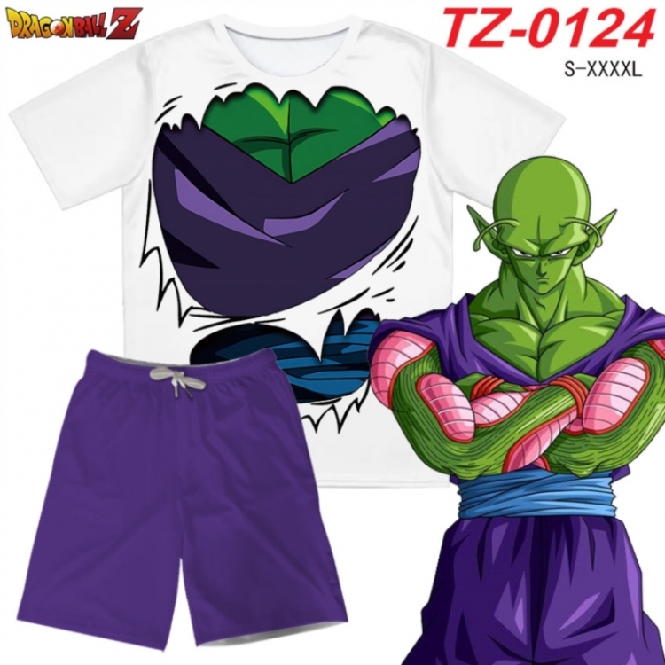 DRAGON BALL Anime Ant Wrinkle Material Full Color Short Sleeve T-shirt+Shorts Set from S to 4XL