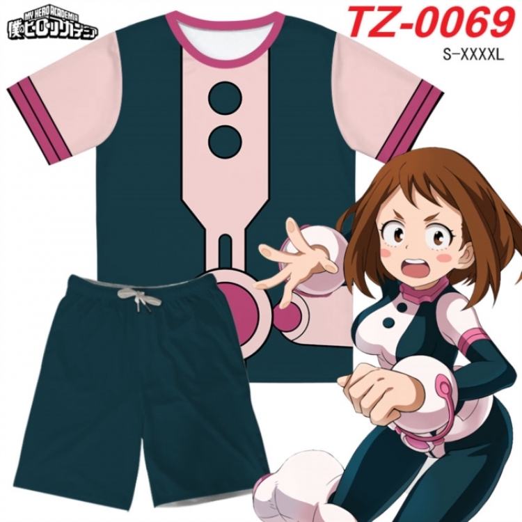 My Hero Academia Anime Ant Wrinkle Material Full Color Short Sleeve T-shirt+Shorts Set from S to 4XL