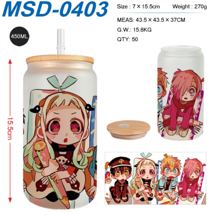Toilet-bound Hanako-kun Anime frosted glass cup with straw 450ML