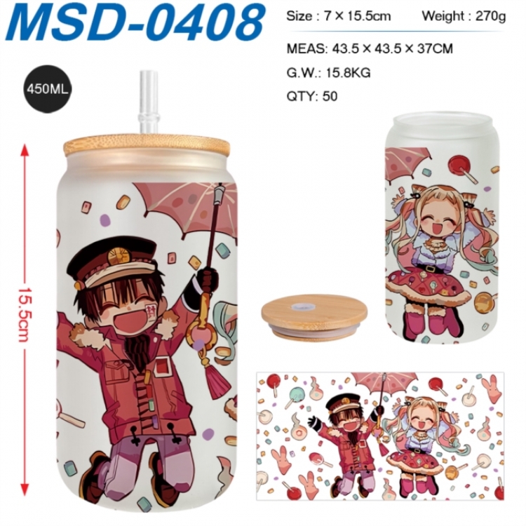Toilet-bound Hanako-kun Anime frosted glass cup with straw 450ML