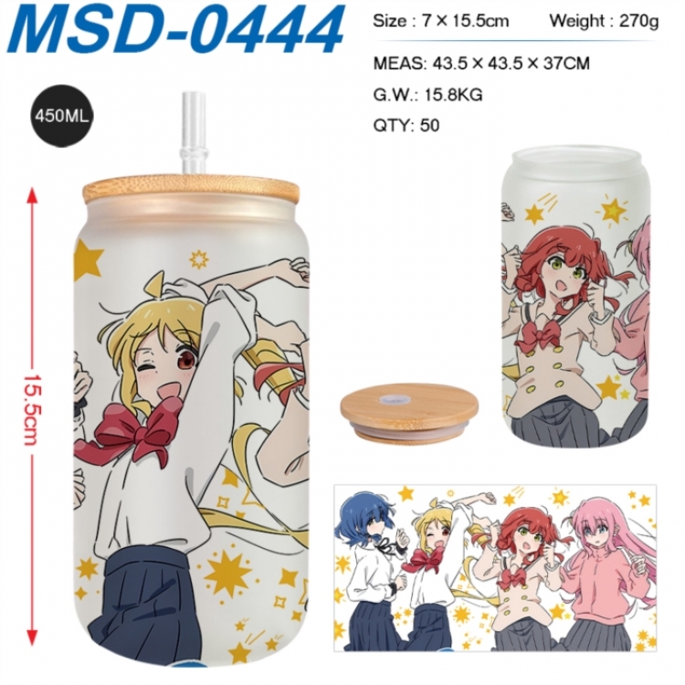 BOCCHI THE ROCK! Anime frosted glass cup with straw 450ML