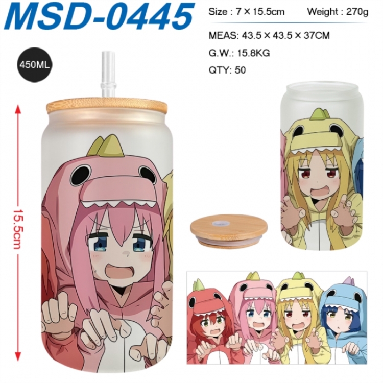 BOCCHI THE ROCK! Anime frosted glass cup with straw 450ML