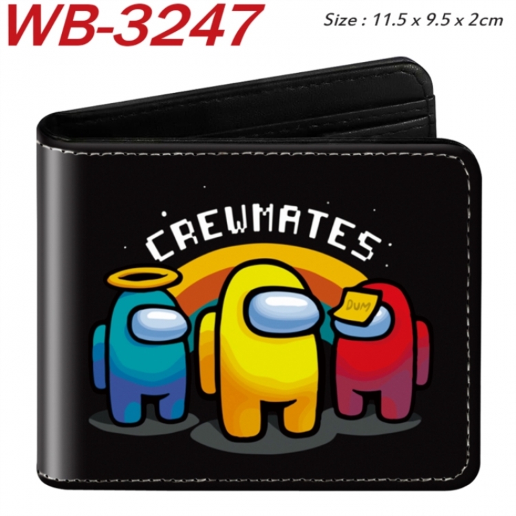 AMONG US Animation color PU leather half fold wallet 11.5X9X2CM