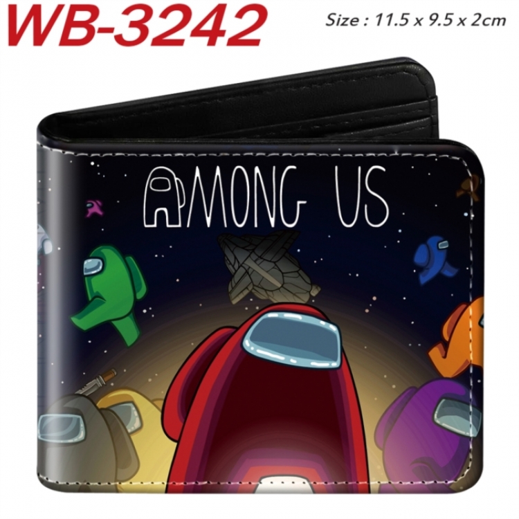AMONG US Animation color PU leather half fold wallet 11.5X9X2CM