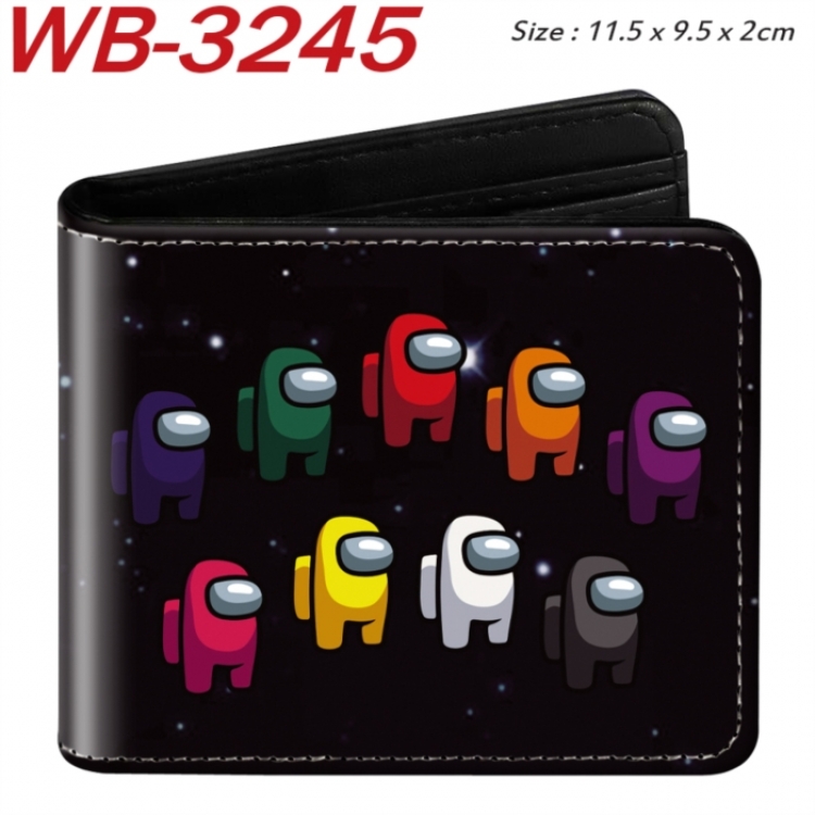 AMONG US Animation color PU leather half fold wallet 11.5X9X2CM