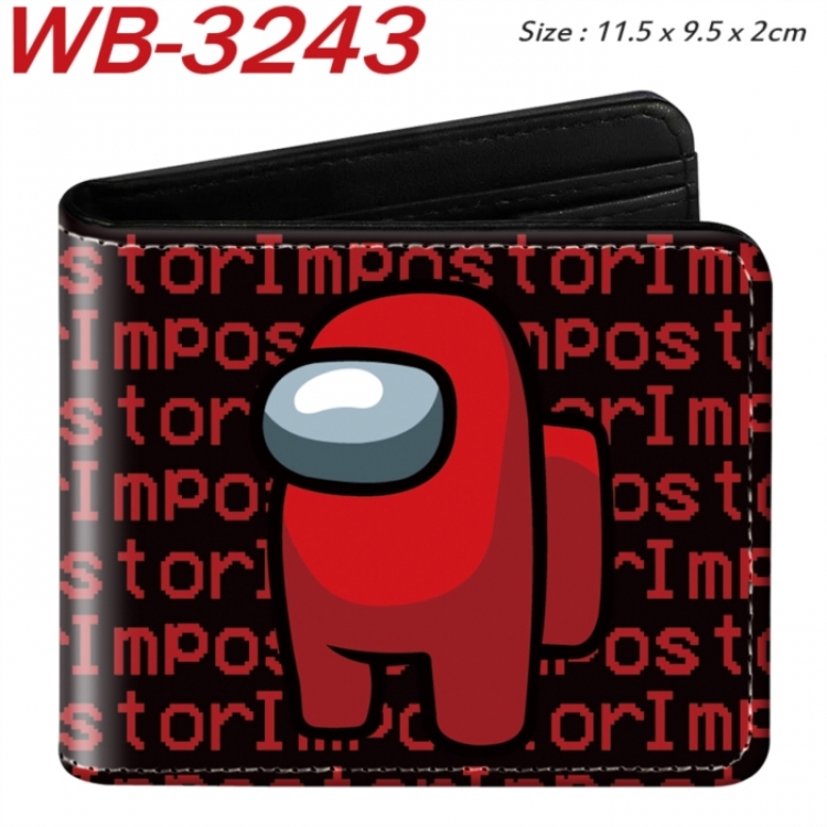 AMONG US Animation color PU leather half fold wallet 11.5X9X2CM