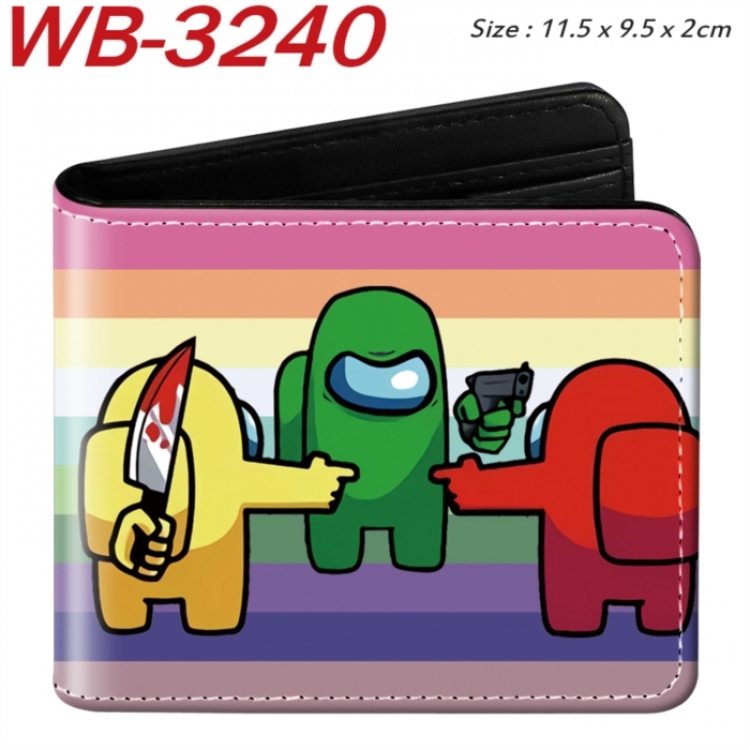 AMONG US Animation color PU leather half fold wallet 11.5X9X2CM