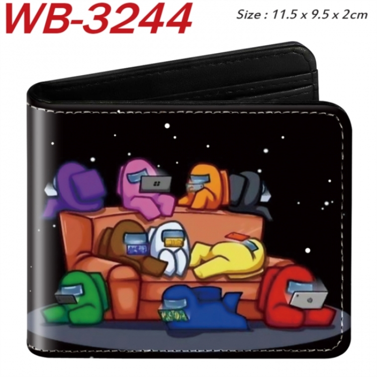 AMONG US Animation color PU leather half fold wallet 11.5X9X2CM