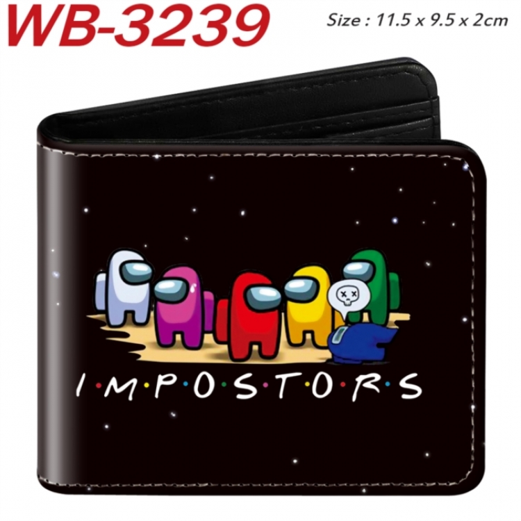 AMONG US Animation color PU leather half fold wallet 11.5X9X2CM