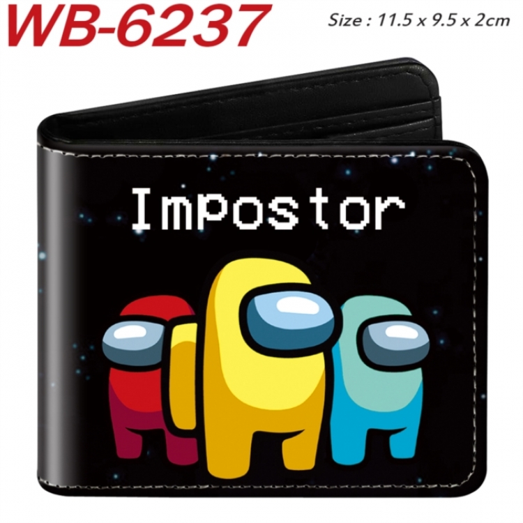 AMONG US Animation color PU leather half fold wallet 11.5X9X2CM