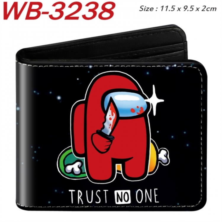 AMONG US Animation color PU leather half fold wallet 11.5X9X2CM