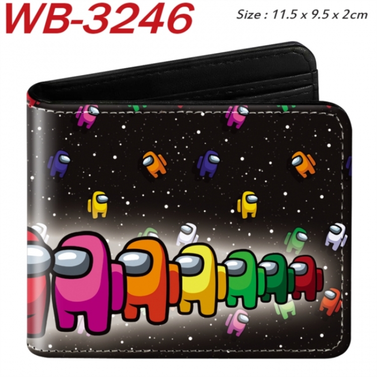 AMONG US Animation color PU leather half fold wallet 11.5X9X2CM