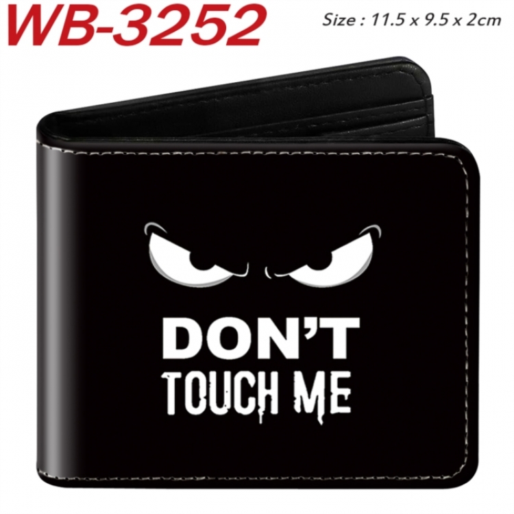 Don't touch my wallet Animation color PU leather half fold wallet 11.5X9X2CM