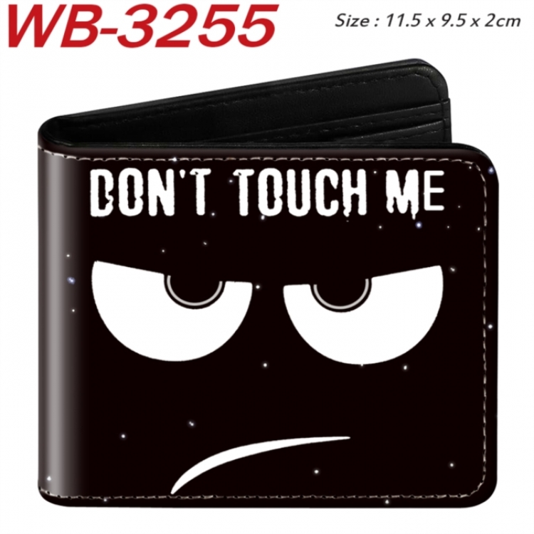 Don't touch my wallet Animation color PU leather half fold wallet 11.5X9X2CM