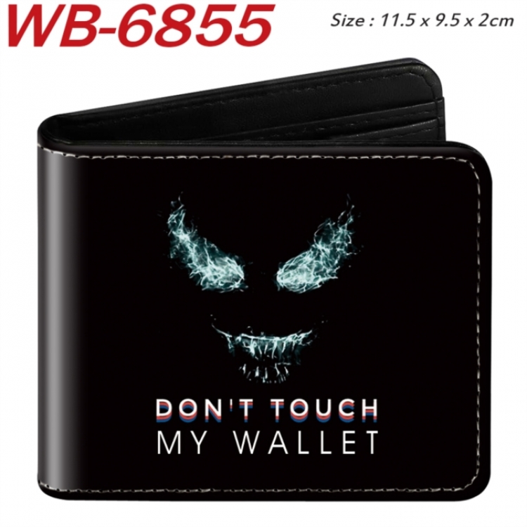 Don't touch my wallet Animation color PU leather half fold wallet 11.5X9X2CM