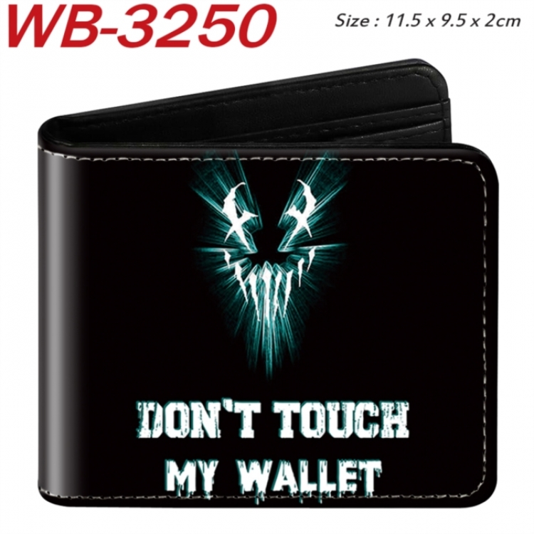 Don't touch my wallet Animation color PU leather half fold wallet 11.5X9X2CM