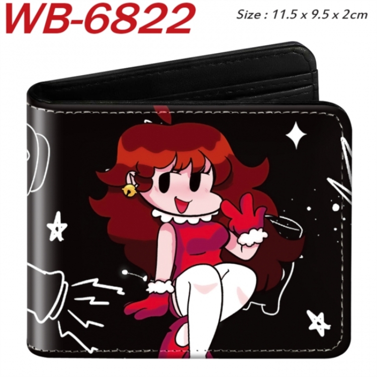 Friday Night Funkin Animation color PU leather half fold wallet 11.5X9X2CM