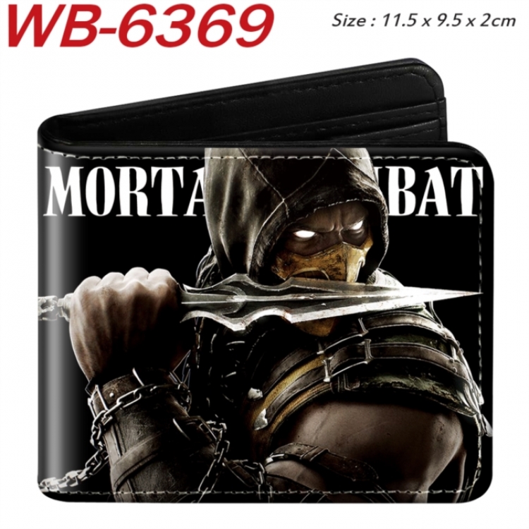 Mortal kombat Animation color PU leather half fold wallet 11.5X9X2CM