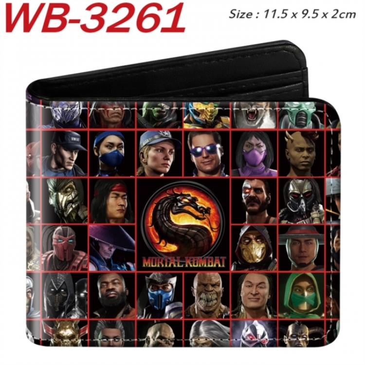 Mortal kombat Animation color PU leather half fold wallet 11.5X9X2CM