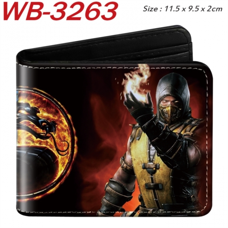 Mortal kombat Animation color PU leather half fold wallet 11.5X9X2CM