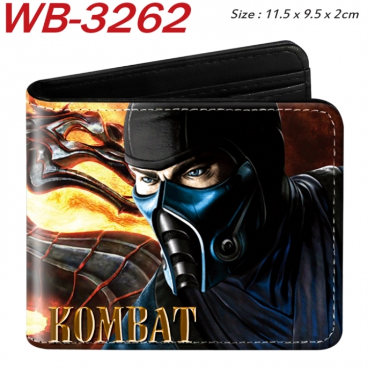 Mortal kombat Animation color PU leather half fold wallet 11.5X9X2CM