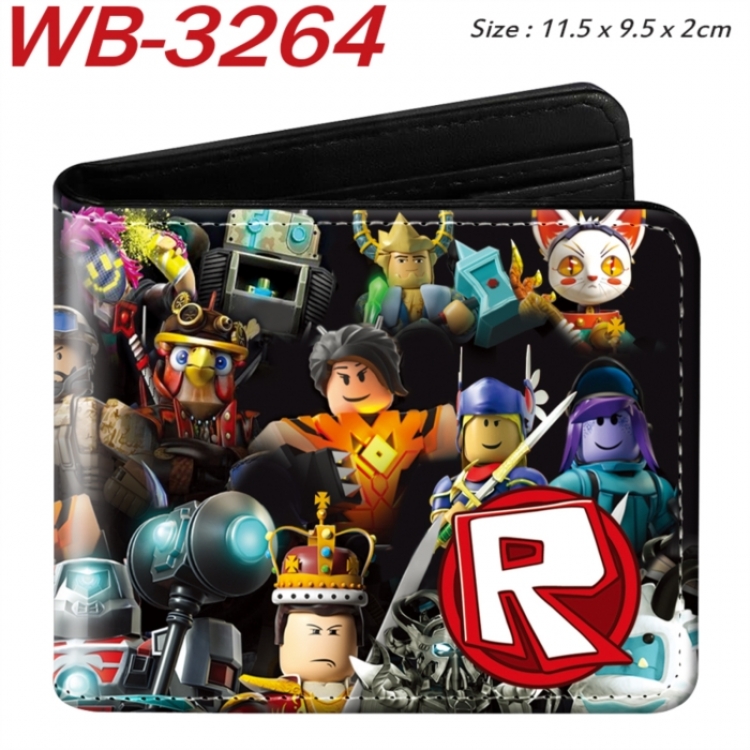 Roblox Animation color PU leather half fold wallet 11.5X9X2CM