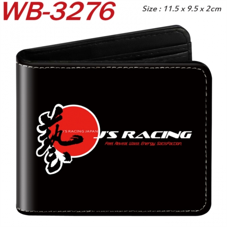 JS-RACING Animation color PU leather half fold wallet 11.5X9X2CM