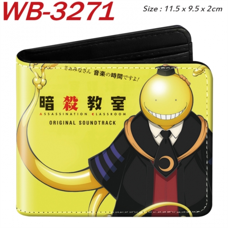 Ansatsu Kyoushitsu Assassination Classroom Animation color PU leather half fold wallet 11.5X9X2CM