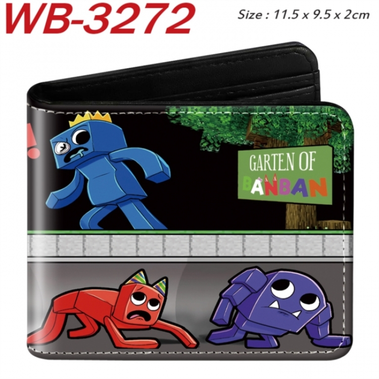 Garten of Banban Animation color PU leather half fold wallet 11.5X9X2CM