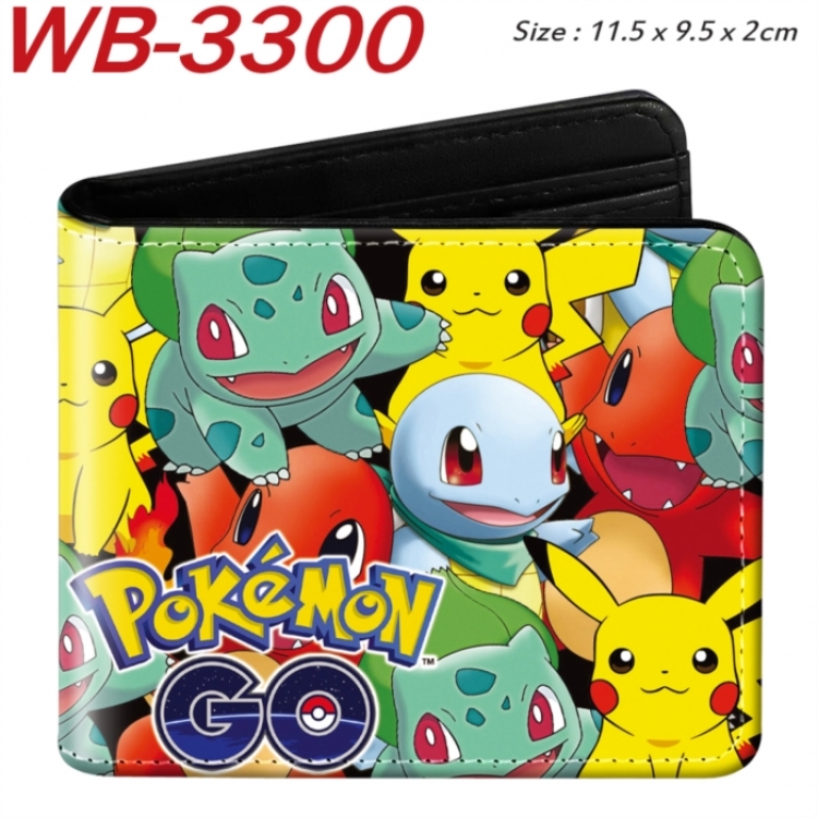 Pokemon Animation color PU leather half fold wallet 11.5X9X2CM
